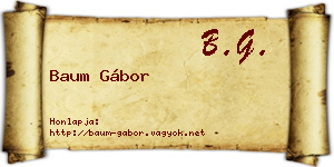 Baum Gábor névjegykártya